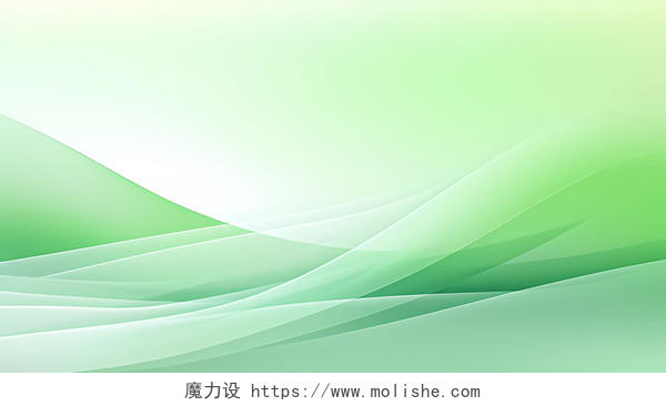 绿色简约科技感动感波浪线条曲线背景